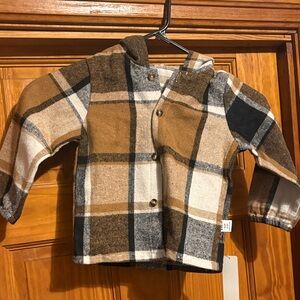 SHEIN Plaid Kids Shirt - Brown, Black, White